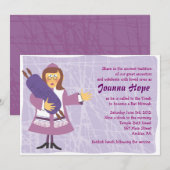 Invitation originale pour une Bat Mitzvah de fille (Devant / Derrière)