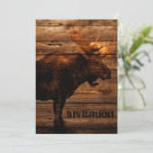 Invitation orignaux en bois de taureau de faune affligés par (Debout devant)