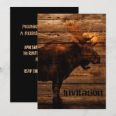 Invitation orignaux en bois de taureau de faune affligés par (Devant / Derrière)