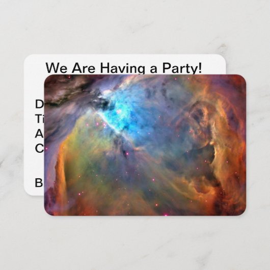 Invitation Orion Nebula Space Galaxy (Devant / Derrière)