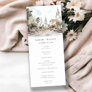 Invitation Orlando Florida Skyline Mariage Watercolor Program