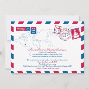 Invitation Orlando Floride Réception de mariage par avion pos