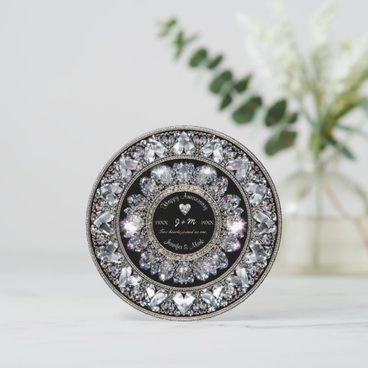 Invitation Ornamental Aniversary Diamond Monogram (Debout devant)