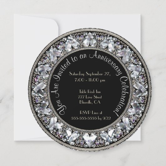 Invitation Ornamental Aniversary Diamond Monogram (Dos)