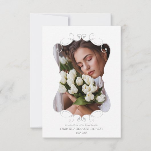 Invitation Ornamental Remember Loved One Passed Away Funeral (Devant)