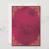 Invitation Ornat Gold Frame rouge musulman musulman Mariage (Dos)