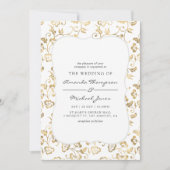 Invitation Ornat Gold Overlay et N'IMPORTE QUEL Mariage DE CO (Devant)