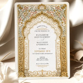 Invitation Ornat Mariage d'arc or baroque Détail