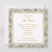Invitation Ornat Or Blanc Damas Diamond Anniversaire (Dos)