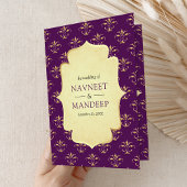 Invitation Ornat Royal Purple Or Anand Karaj Sikh Mariage