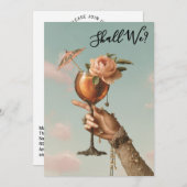 Invitation *~* Ornate 3 A101 Cocktail PHOTO BACHELORETTE (Devant / Derrière)