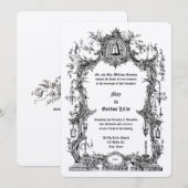 Invitation Ornate Baroque Rococo Style Frame & Wedding Bell (Devant / Derrière)