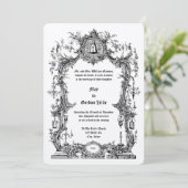 Invitation Ornate Baroque Rococo Style Frame & Wedding Bell (Debout devant)