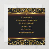 Invitation Ornate Black Gold Amber Jewel 30e anniversaire (Dos)