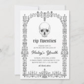 Invitation Ornate Black White RIP Années 20's 30e anniversair (Devant)