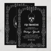 Invitation Ornate Black White RIP Années 20's 30e anniversair (Devant / Derrière)