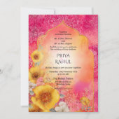 Invitation Ornate Elegant Colorful Floral Indian Wedding (Devant)