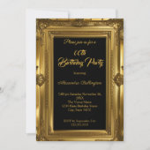 Invitation Ornate Elegant Photo Anniversaire Party Gold (Devant)