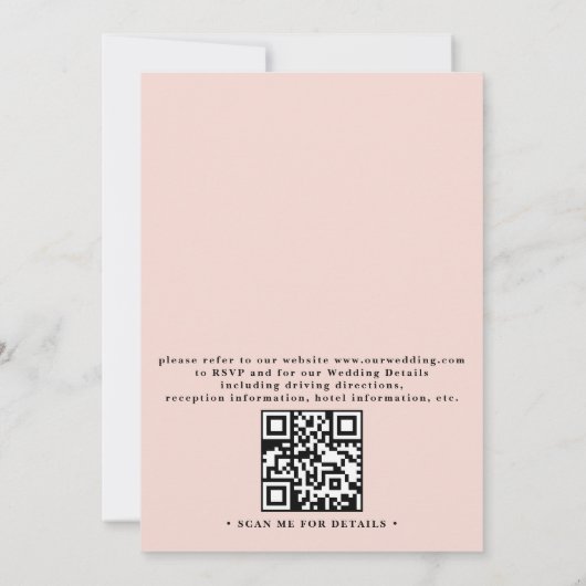 Invitation Ornate Embossed Graceful Bloom QR Code Wedding (Dos)