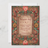 Invitation Ornate Floral Heart Valentine Party (Devant)