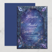 Invitation Ornate Gemstone Celestial Galaxy Wedding (Devant / Derrière)