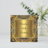 Invitation Ornate Gold Black 60e anniversaire Elégant Invitat (Debout devant)