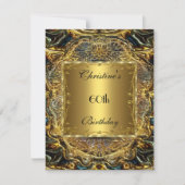 Invitation Ornate Gold Black 60e anniversaire Elégant Invitat (Devant)