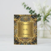 Invitation Ornate Gold Black 60e anniversaire Elégant Invitat (Debout devant)