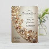 Invitation Ornate Gold Flourish Rehearsal Dinner (Debout devant)