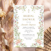 Invitation Ornate Grace Pastel Blush Floral Fête des mariées