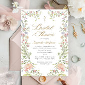 Invitation Ornate Grace Pastel Blush Floral Fête des mariées