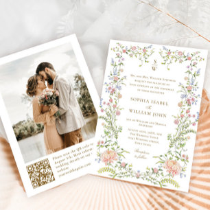Invitation Ornate Grace Pastel Blush Floral Mariage Photo