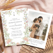 Invitation Ornate Grace Pastel Blush QR code Mariage Photo