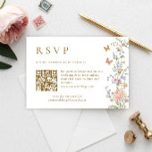 Invitation Ornate Grace Pastel rose QR code Wedding RSVP