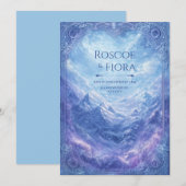 Invitation Ornate Mystic Snow Mountain Vista Wedding (Devant / Derrière)