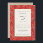 Invitation Ornate Red Classy Flora Peacock Motif Fiançailles<br><div class="desc">Si vous avez besoin d'une plus grande personnalisation,  n'hésitez pas à m'envoyer un message sur yellowfebstudio@gmail.com .</div>