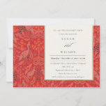 Invitation Ornate Red Classy Flora Peacock Motif Fiançailles<br><div class="desc">Si vous avez besoin d'une plus grande personnalisation,  n'hésitez pas à m'envoyer un message sur yellowfebstudio@gmail.com .</div>