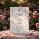 Invitation Ornate Rococo Cherub & Swan Fairytale Wedding