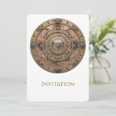 Invitation Ornate Steampunk Clockwork Mandala with Brass Gear (Debout devant)