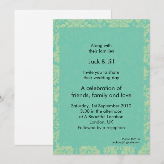 Invitation Orné 5x7 (Devant / Derrière)