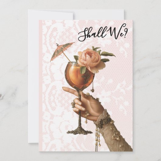 Invitation *~* Orné A101 Cocktail 3 PHOTO  EVEILLETTE (Devant)