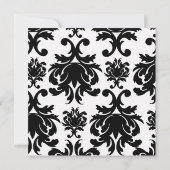 Invitation orné formel noir blanc damassé (Dos)