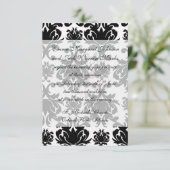 Invitation orné formel noir blanc damassé (Debout devant)