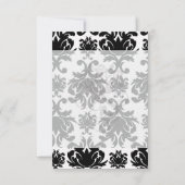 Invitation orné formel noir blanc damassé (Dos)