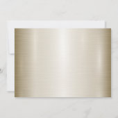 Invitation Orné Or Rectangle Fleurs Dimond Mariage brillant (Dos)