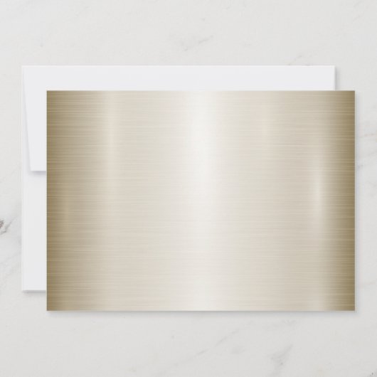 Invitation Orné Or Rectangle Fleurs Dimond Mariage brillant (Dos)