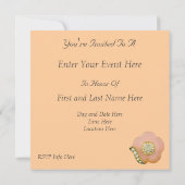 Invitation ornée de bijoux de partie de fleur de (Dos)