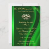 Invitation ornée de bijoux de partie de vert de (Dos)