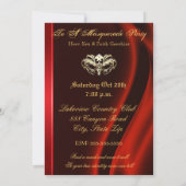 Invitation ornée de bijoux rouge de partie de (Dos)