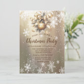 Invitation Ornement Ball Bow Snowflakes Compagnie de Noël (Debout devant)
